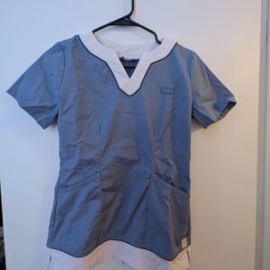 Blue and White Women's Top